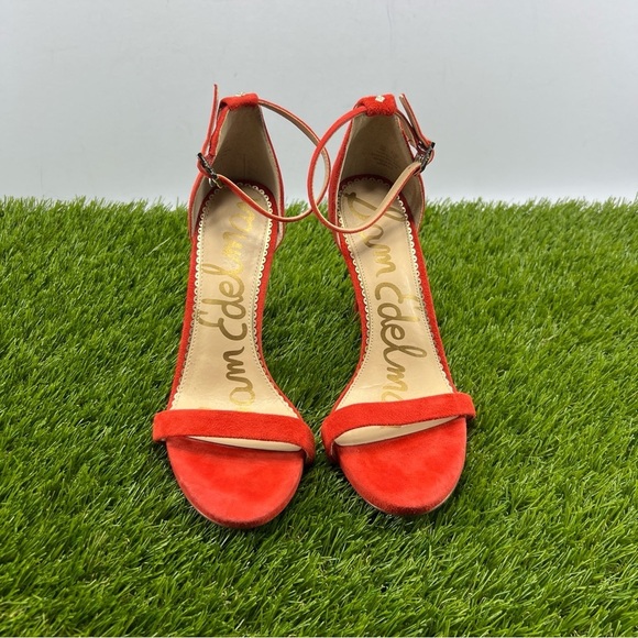 Sam Edelman Ariella Red Suede High Heels Ankle Strap Open Toe Women’s US 6M - Picture 2 of 9
